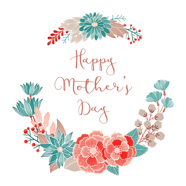Szczęśliwego Dnia Matki kartka z życzeniami - Wektor, obraz