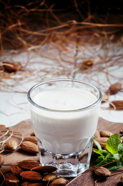 Homemade yogurt in glass in rustic style - Foto, Imagem