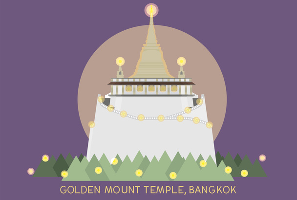 Golden mount, Bangkok, Thaiföld - Vektor, kép