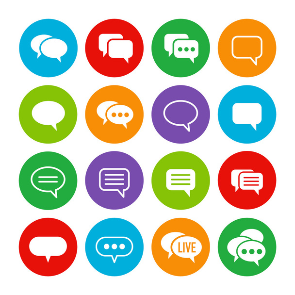 Színes beszéd buborékok ikon készlet - Vektor, kép