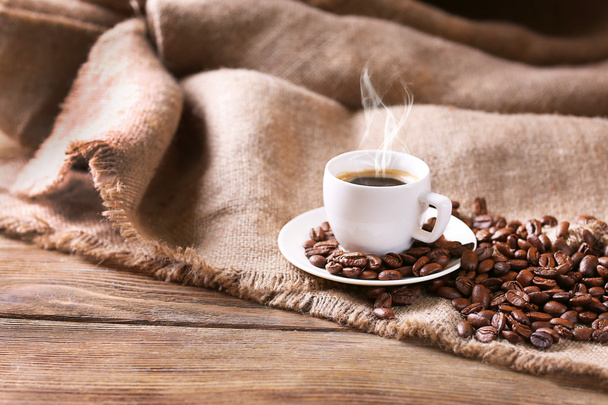 Cup of coffee on gray  - Fotó, kép