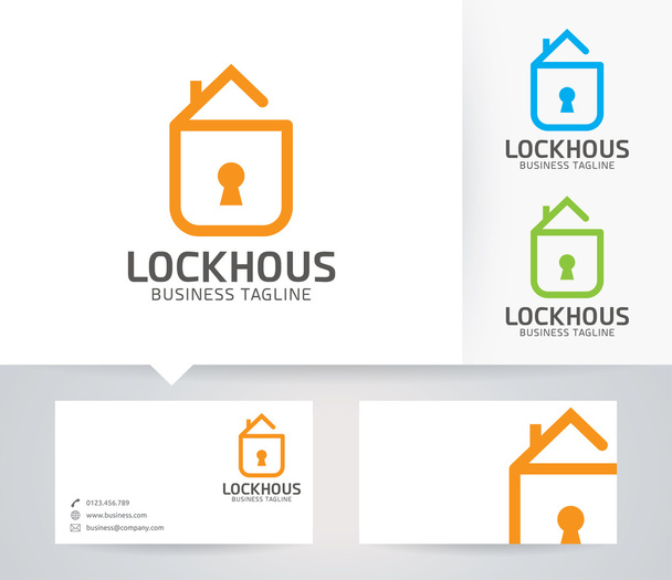 Logotipo de vector Lock House con colores alternativos y plantilla de tarjeta de visita
 - Vector, imagen