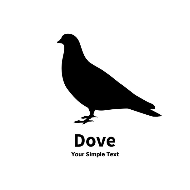 Isolated silhouette of the bird dove - Wektor, obraz