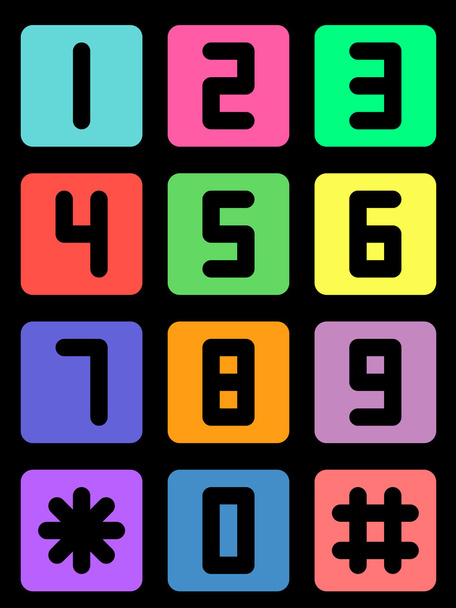Colorful telephone number - Vektor, obrázek