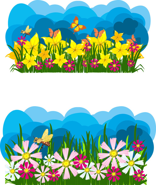 Collection of herbs and flowers - Vector, Imagen