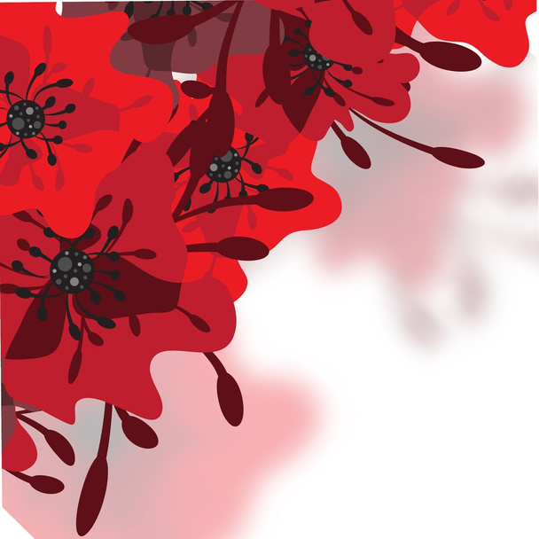 赤い花の背景 - ベクター画像