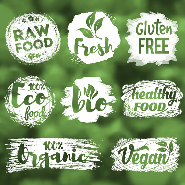 Sağlıklı gıda logosu - Vektör, Görsel