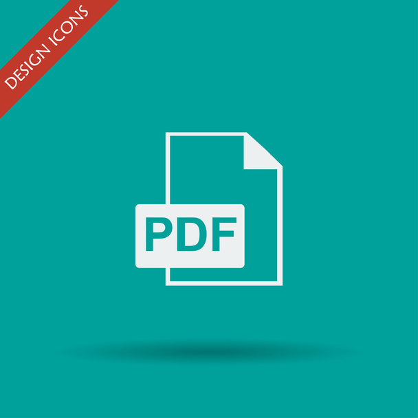 Icono PDF. Estilo de diseño plano
. - Vector, Imagen