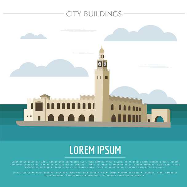 City buildings graphic template. Kuwait.  - Вектор,изображение