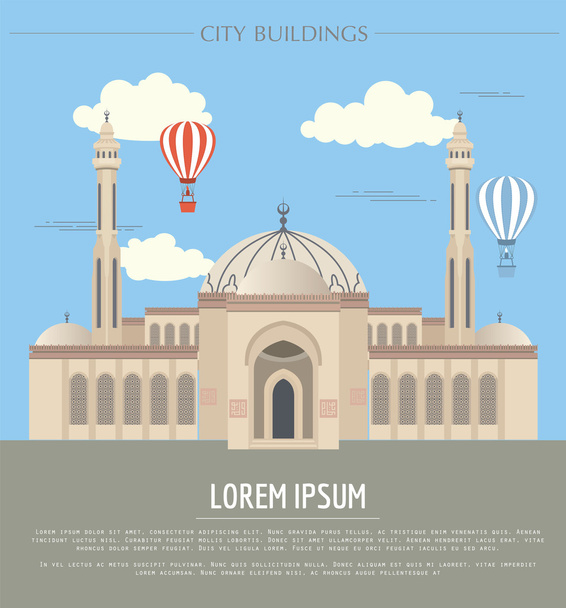 city; building; islam; Asia; mosque, east, muslim, infographic;  - Vektör, Görsel