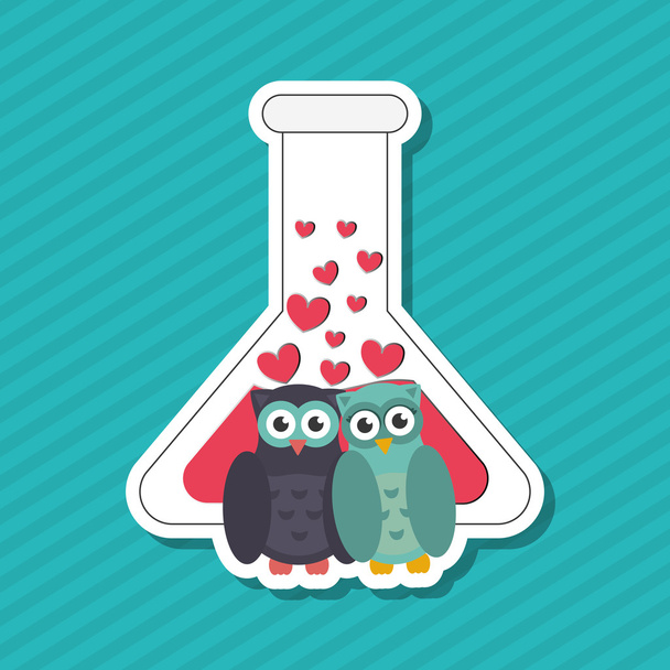 Love with owl design, vector illustration - Vector, Image