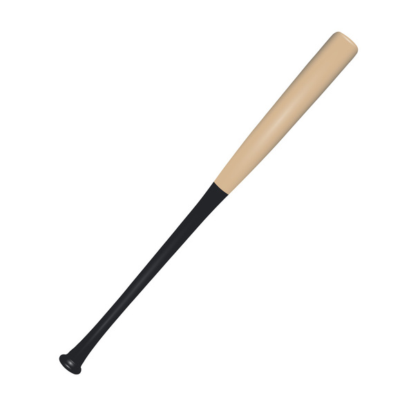 Bate de béisbol aislado sobre fondo blanco, - Vector, imagen