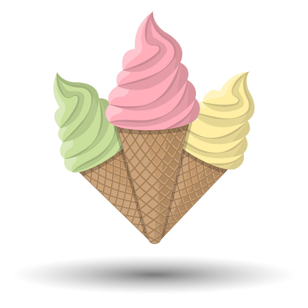 Vektor színes fagylalt ikon - Vektor, kép