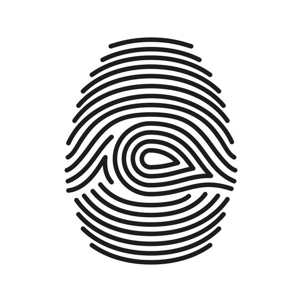 απομονωμένες δακτυλικών αποτυπωμάτων διάνυσμα μαύρο σε άσπρο φόντο - Διάνυσμα, εικόνα