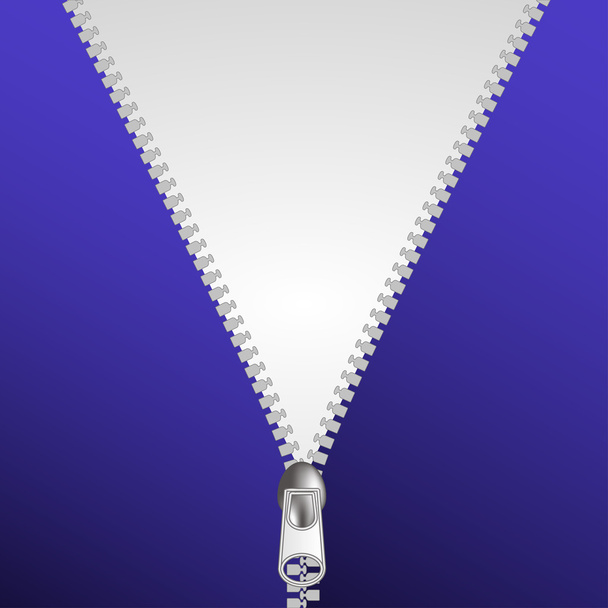 白と青の背景ベクトル イラスト上のジッパー閉鎖 - ベクター画像
