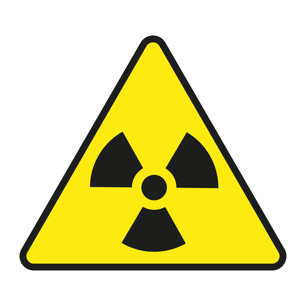 Vektor-Illustration des Strahlungswarnschildes, isoliert auf weißem Hintergrund - Vektor, Bild
