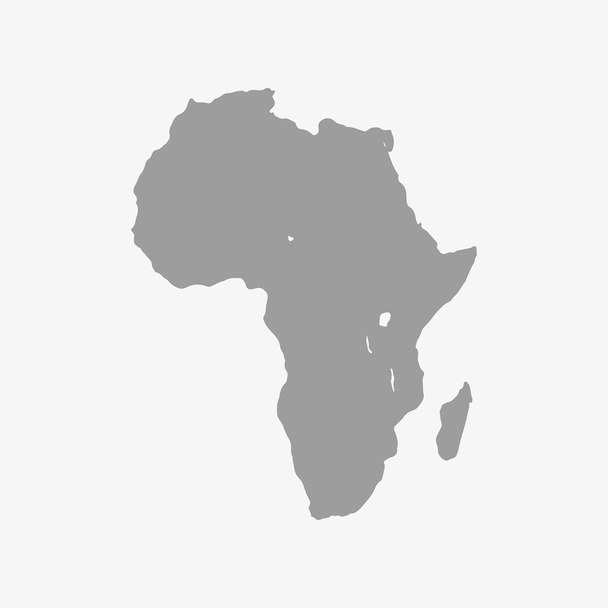 Map of Africa continent in gray on a white background - Vector, Image
