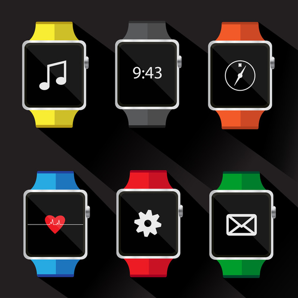 Set di icona orologio intelligente. illustrazione vettoriale
 - Vettoriali, immagini