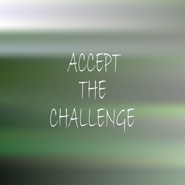 Θολή φόντο με λευκό τοποθετώντας αιχμή δεχτείτε την πρόκληση. Πράσινο, λευκό, καφέ, γκρι, διάνυσμα - Διάνυσμα, εικόνα