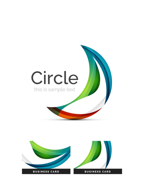 Логотип круга. Прозрачные перекрывающиеся формы завихрения. Современная икона бизнеса
 - Вектор,изображение