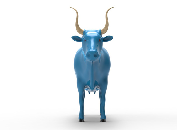 3D obrázek krávy, na bílém pozadí, izolovaná, se stínem - Fotografie, Obrázek