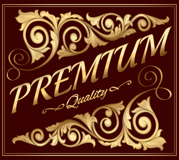 Premium quality gold emblem - Διάνυσμα, εικόνα
