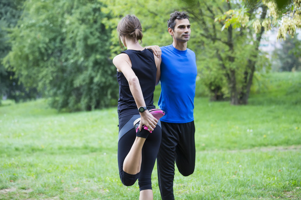 Couple workout in the park - Photo, Image