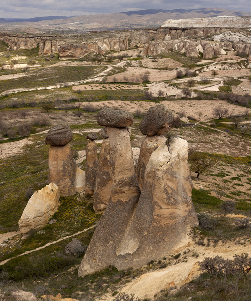 beautiful rock formation at cappadocia in turkey - Fotoğraf, Görsel