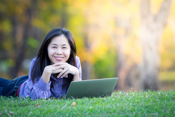 woman using laptop computer - Photo, Image