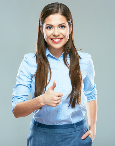 Business woman show thumb up  - 写真・画像