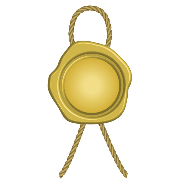 Ilustración del sello de cera dorada
 - Vector, Imagen