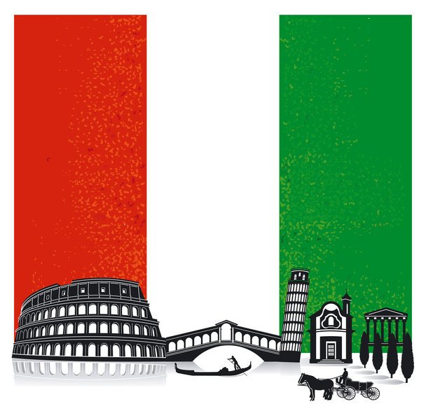 Italien mit Flagge - Vektor, Bild