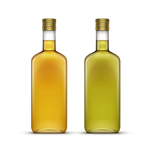 Boissons alcoolisées Boissons Whisky ou tournesol Bouteilles en verre à l'huile d'olive
 - Vecteur, image