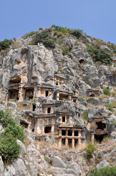 Lycian rock tombs in the ancient city of Myrrh. Turkey  - Photo, Image