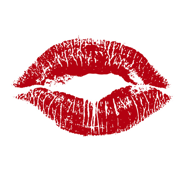 Print of red lips. illustration on white background. - Photo, Image