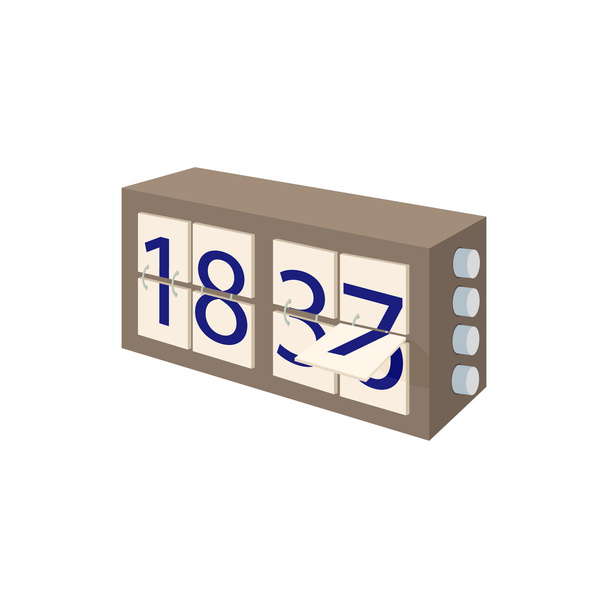 Analog flip clock icon, cartoon style - Vector, Image