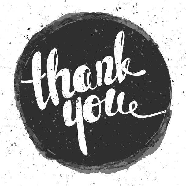 Thank you lettering. Hand written Thank you poster. Modern hand  - Vector, afbeelding