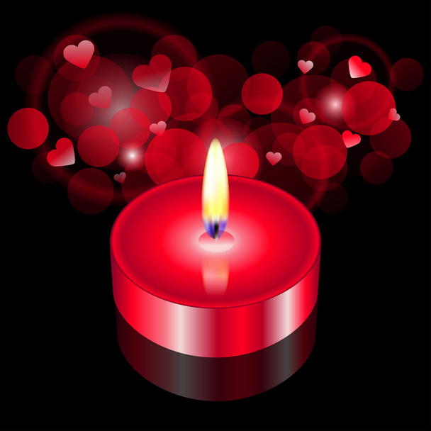 Vector illustration of red candle - Вектор,изображение