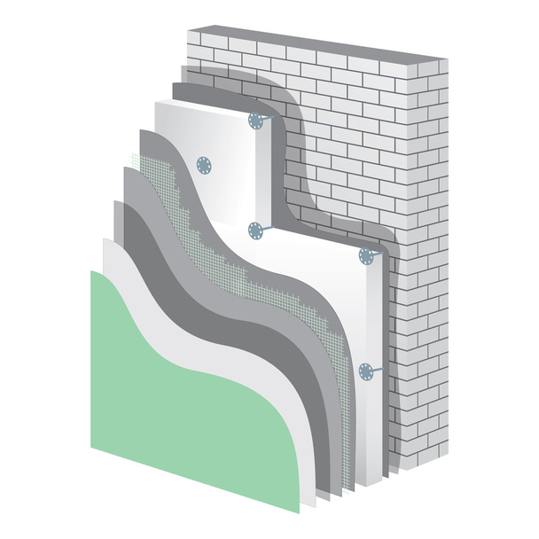 Insulation. Polystyrene Thermal Isolation Vector Illustration - Διάνυσμα, εικόνα