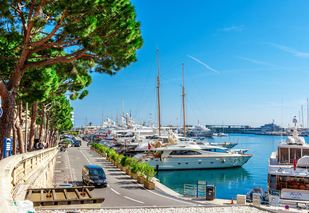 Stadsgezicht en haven. Vorstendom Monaco, Franse Rivièra - Foto, afbeelding
