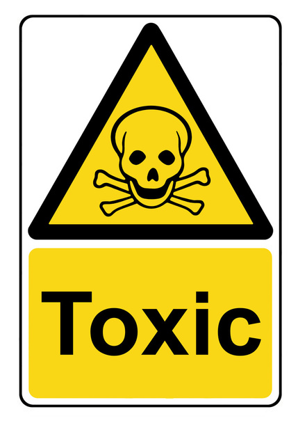 Señal de advertencia amarilla tóxica
 - Foto, Imagen