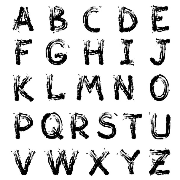 Black grunge font - Вектор,изображение