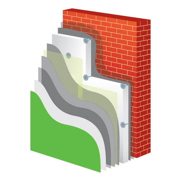 Thermal Insulation. Polystyrene Isolation Vector Illustration - Διάνυσμα, εικόνα