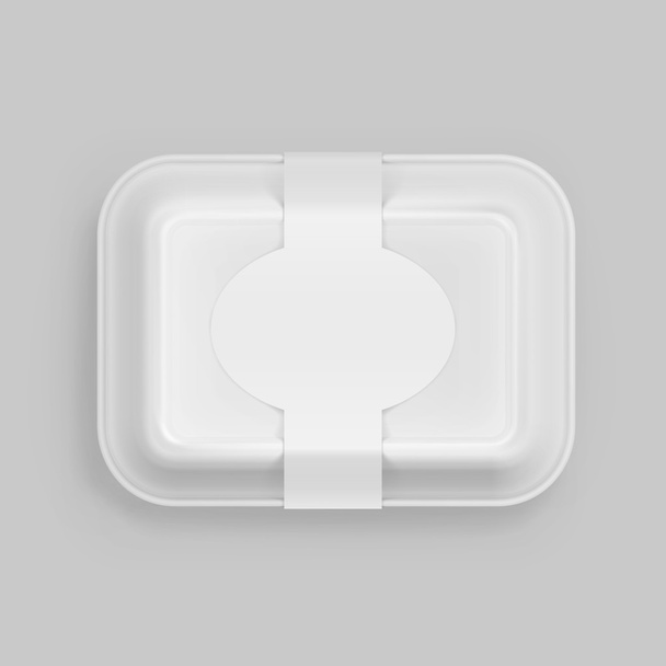 Wektor biały jedzenie Fast Box pojemnik opakowania opakowania Pack - Wektor, obraz