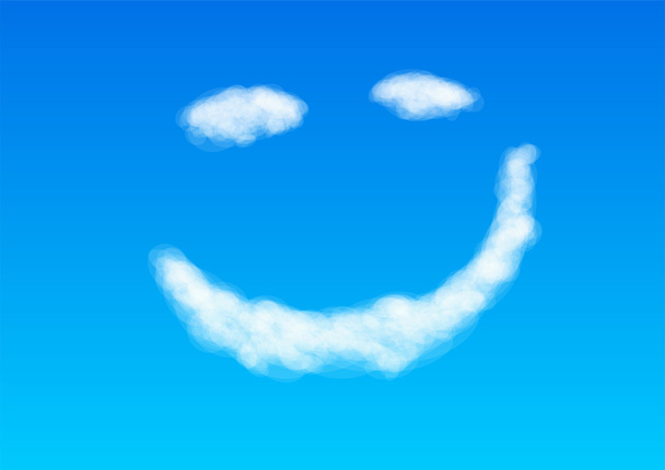 boldogság felhő a kék ég - Vektor, kép