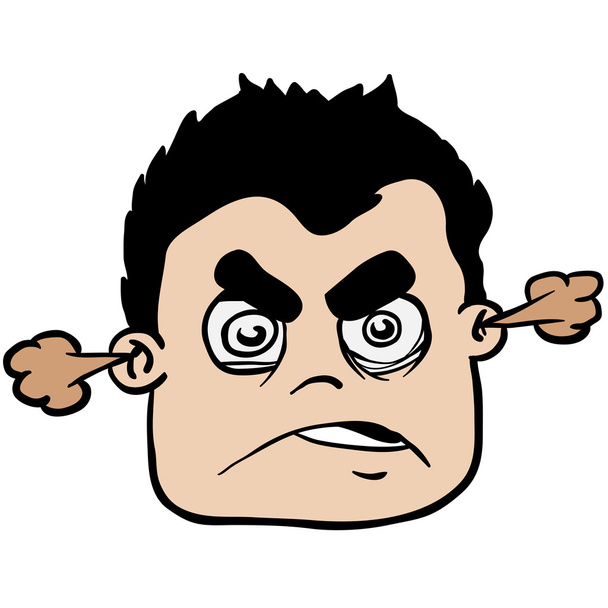 arrabbiato ragazzo cartone animato illustrazione isolato su bianco
 - Vettoriali, immagini