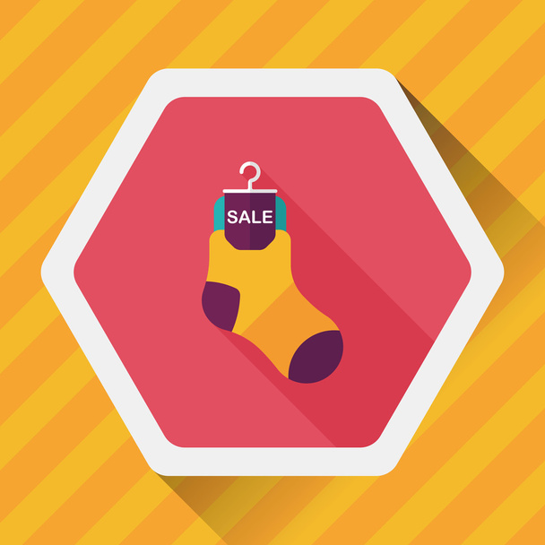 shopping sale socks flat icon with long shadow,eps10 - Vector, Imagen