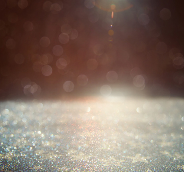 Glitter εκλεκτής ποιότητας φώτα φόντο. χρυσό, ασημί και μαύρο. defoc - Φωτογραφία, εικόνα
