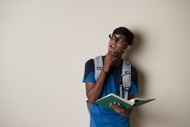 Indian male student with book  - Foto, Imagem