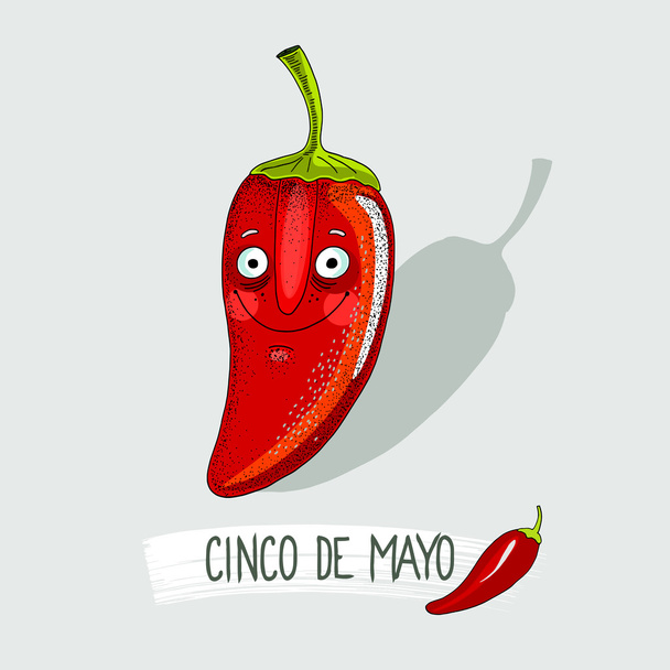 Red Pepper, red pepper character for mexican cinco de mayo holiday - Vector, Image